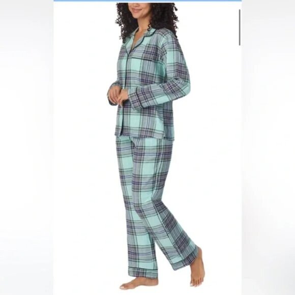 NEW BedHead PJs Flannel Pajama Set | Blue Plaid - Picture 2 of 5